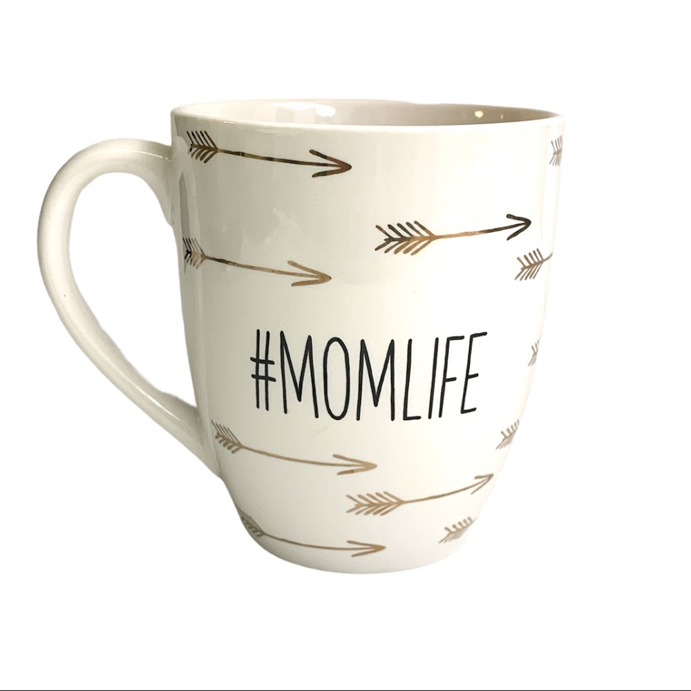 5/$25 Mom Life Gold Arrow White Morning Java Mug Cup